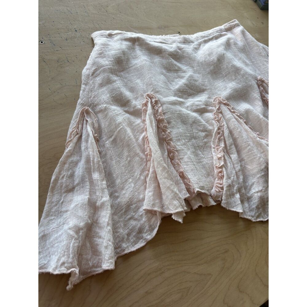 Free People free-est Getaway Skirt XL Ballet Slipper Pink Gauze Boho Ruffle NWOT - Picture 8 of 13